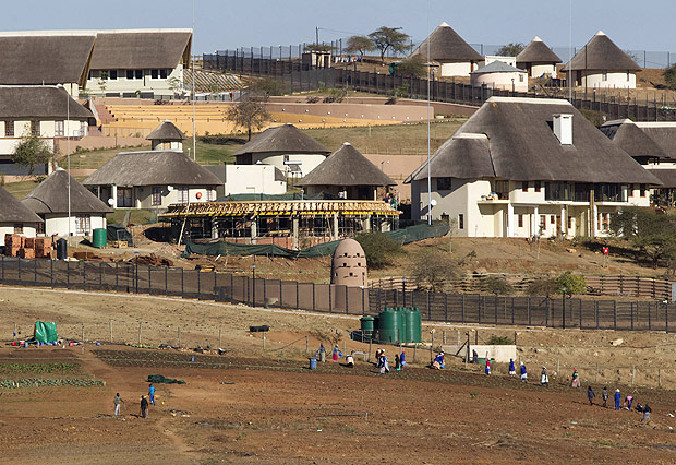Viso geral do stio do presidente sul-africano Zuma, em Nkandla