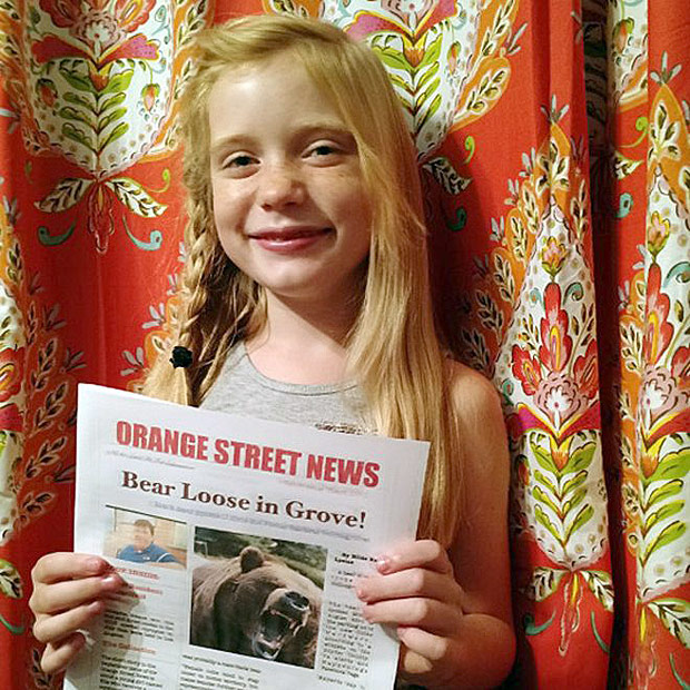 Hilde Lysiak comeou seu jornal, "Orange Street News", com 7 anos