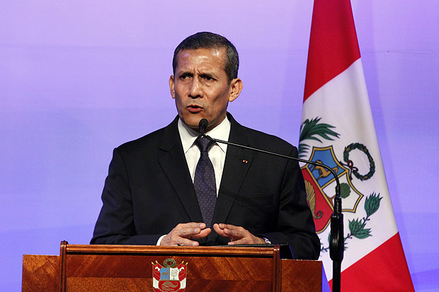 O ex-presidente peruano Ollanta Humala durante frum econmico no Peru