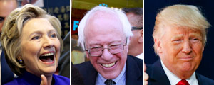 Hillary Clinton, Bernie Sanders e Donald Trump – Associated Press/Reuters Hillary Clinton, Bernie Sanders e Donald Trump – Associated Press/Reuters