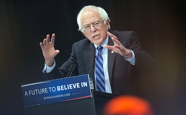 O senador democrata por Vermont Bernie Sanders faz comcio em Fort Wayne, no Estado de Indiana