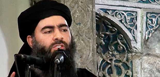 Imagem retirada de um vdeo mostra o lder do EI, Abu Bakr al-Baghdadi, em Mossul, no Iraque