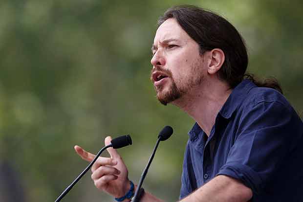 O lder do Podemos, Pablo Iglesias, que tenta se consolidar como segunda fora da poltica espanhola