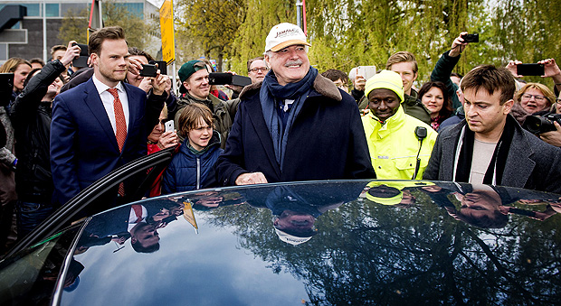 O comediante britnico John Cleese, em evento na Holanda; ele  a favor da sada do Reino Unido