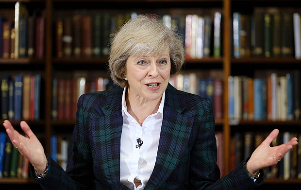 A nova premiê britânica, Theresa May, em entrevista concedida no fim de junho