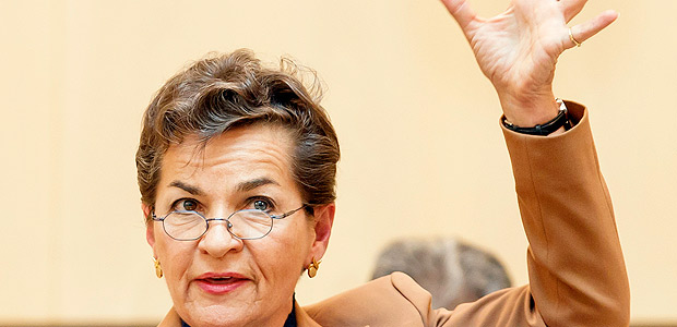 Christiana Figueres, right, executive secretary of the United Nations Framework Convention on Climate Change (UNFCCC), addresses her statement, during the 69th World Health Assembly at the European headquarters of the United Nations in Geneva, Switzerland, Tuesday, May 24, 2016. (Salvatore Di Nolfi/Keystone via AP) ORG XMIT: SDN124