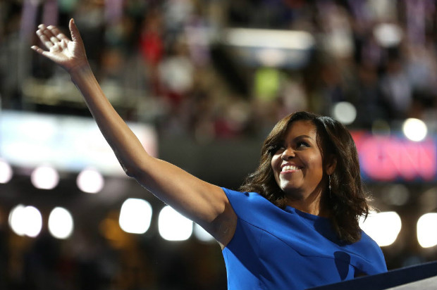 A primeira-dama dos EUA, Michelle Obama, discursa na Conveno do Partido Democrata na segunda