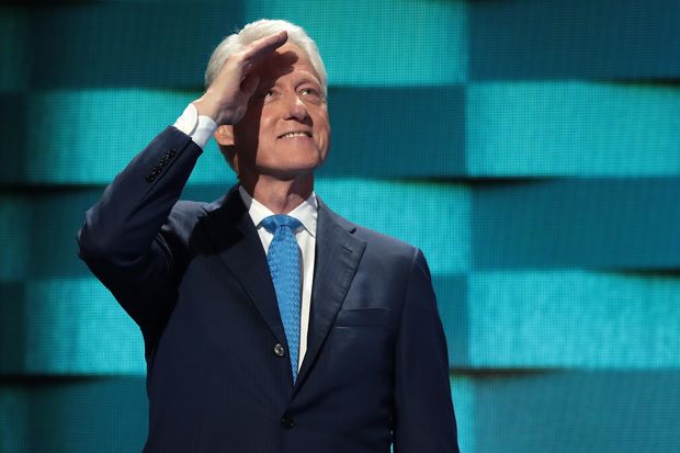 PHILADELPHIA, PA - JULY 26: Former US President Bill Clinton delivers remarks on the second day of the Democratic National Convention at the Wells Fargo Center, July 26, 2016 in Philadelphia, Pennsylvania. Democratic presidential candidate Hillary Clinton received the number of votes needed to secure the party's nomination. An estimated 50,000 people are expected in Philadelphia, including hundreds of protesters and members of the media. The four-day Democratic National Convention kicked off July 25. Drew Angerer/Getty Images/AFP == FOR NEWSPAPERS, INTERNET, TELCOS & TELEVISION USE ONLY ==