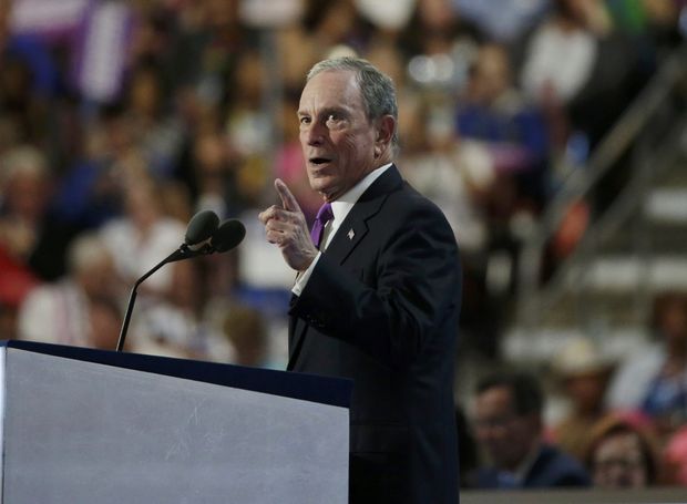 Michael Bloomberg discursa durante conveno democrata, na Filadlfia