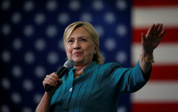 U.S. Democratic presidential nominee Hillary Clinton gestures as she speaks during a rally at Lincoln High School in Des Moines, Iowa August 10, 2016. REUTERS/Chris Keane ORG XMIT: CJK319
