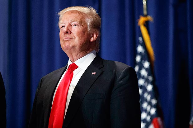 O candidato republicano Donald Trump, durante evento de campanha em Altoona, na Pensilvânia