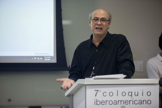 O jornalista Carlos Chamorro, durante palestra na Universidade do Texas-Austin, em abril de 2014