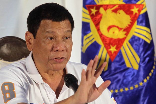 Philippine President Rodrigo Duterte speaks during a news conference in Davao city, southern Philippines August 21, 2016. Picture taken August 21, 2016. REUTERS/Lean Daval Jr ORG XMIT: EDC101