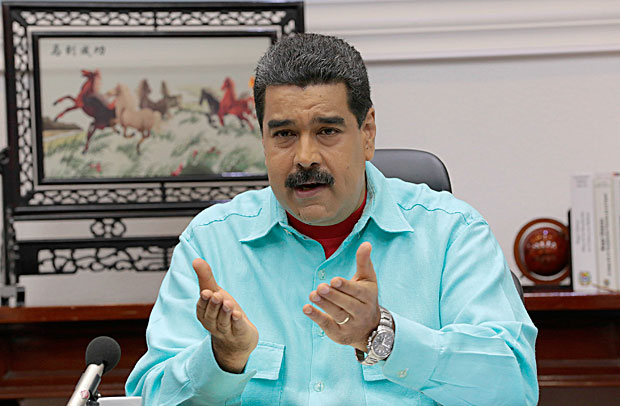 O presidente venezuelano, Nicols Maduro, durante reunio com ministros em Caracas em agosto
