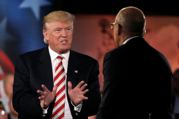 O candidato republicano  Casa Branca, Donald Trump, participa do frum do Comandante-em-Chefe