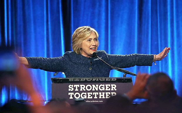 Hillary Clinton, candidata do Partido Democrata  Presidncia dos Estados Unidos