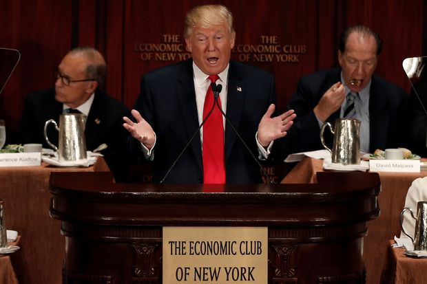 O candidato republicano  Presidncia, Donald Trump, apresenta plano para a economia dos EUA, em Nova York