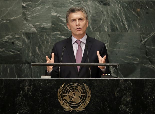 Presidente da argentina, Mauricio Macri, discursa na Assembleia Geral da ONU