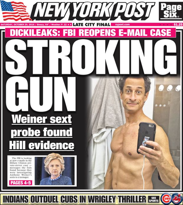 Capa do jornal "New York Post" sobre caso Weiner faz trocadilhos com WikiLeaks
