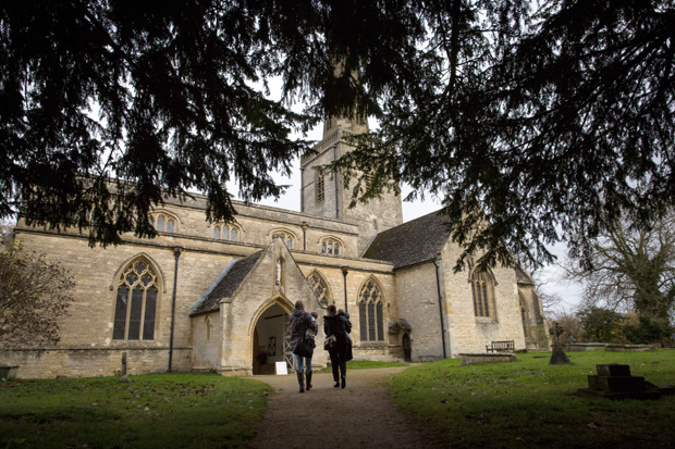 The Gothic church of St. Mary the Virgin in Kidlington, England, Nov. 17, 2016. The rather ordinary village has found itself a popular stop for Chinese visitors who snap photographs of their simple homes and streets. (Elizabeth Dalziel/The New York Times) 
