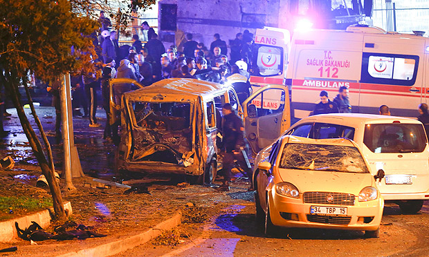 Local da exploso na regio central de Istambul, na Turquia