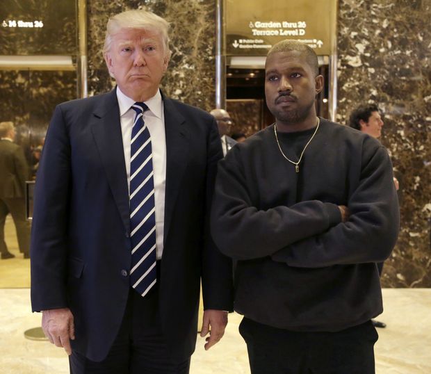 O presidente eleito dos EUA, Donald Trump, e o rapper Kanye West na Trump Tower, em Nova York
