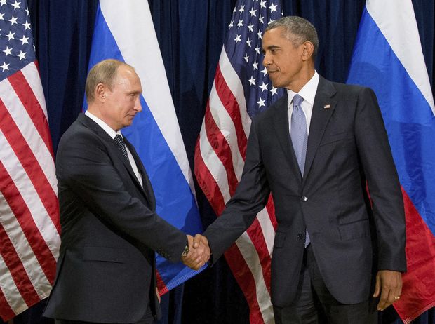 Putin e Obama se cumprimentam em encontro bilateral no prdio da ONU