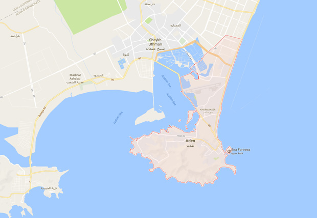 Mapa de Aden, no Imen