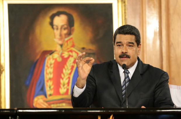 O presidente da Venezuela, Nicols Maduro, discursa para empresrios na sede do governo em Caracas