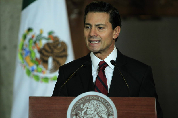 O presidente mexicano, Enrique Pea Nieto, durante discurso no Palcio Nacional em janeiro 