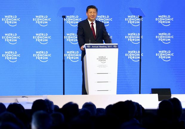 Xi Jinping, presidente chins, durante o Frum Econmico Mundial