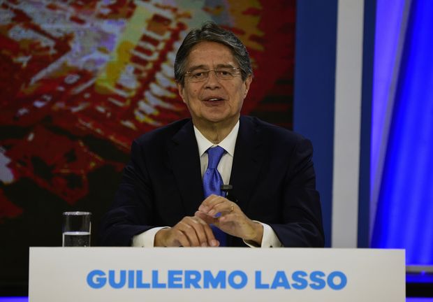 O candidato  Presidncia do Equador Guillermo Lasso durante debate no ltimo dia 5