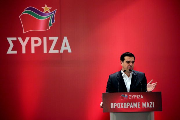 Greek Prime Minister Alexis Tsipras speaks during a meeting of his Syriza party in Athens on February 11, 2017. Greek Prime Minister Alexis Tsipras on February 11, 2017 warned the International Monetary Fund and German Finance Minister Wolfgang Schaeuble to "stop playing with fire" in the handling of his country's debt. / AFP PHOTO / Angelos Tzortzinis
