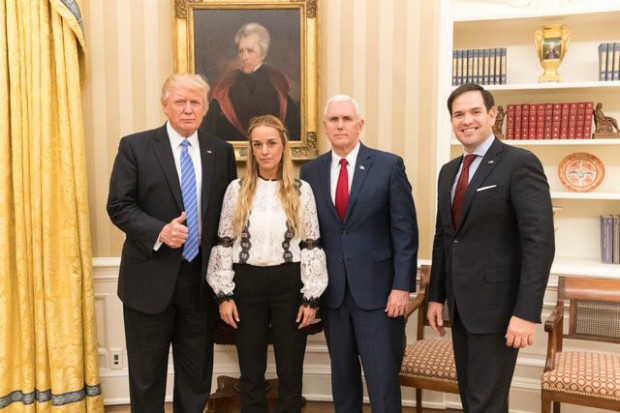 Mulher de Leopoldo Lpez, Lilian Tintori  recebida por Donald Trump, Mike Pence e Marco Rubio