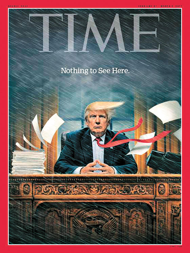 Capa da revista Time publicada no site do jornal The New York Time no dia 16-02-2017.Credito: Reproduo