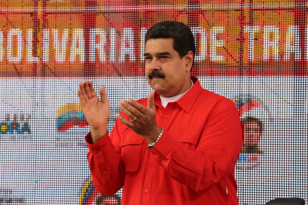 O presidente da Venezuela, Nicols Maduro, participa de ato em seu apoio no sbado (18) em Caracas