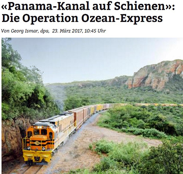Reportagem de jornal alemo sobre ferrovia cruzando a Amrica do Sul