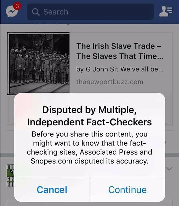 Facebook comeou a alertar usurios contra contedo questionado