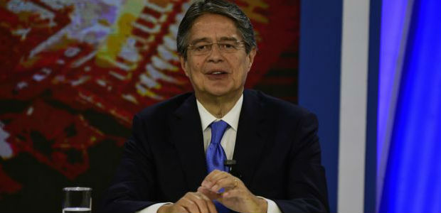 O candidato  Presidncia do Equador Guillermo Lasso durante debate no ltimo dia 5