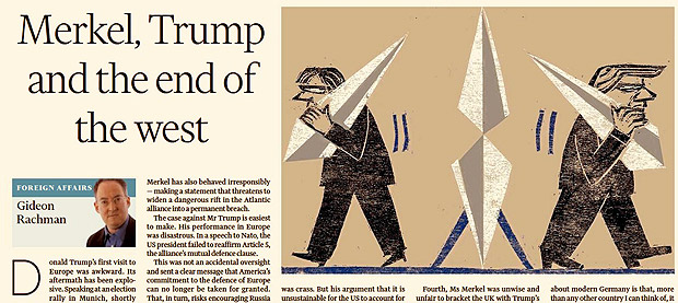 "Financial Times", em coluna, aponta risco de "fim do Ocidente" 