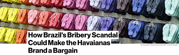 Bloomberg v Havaianas, parte do grupo J&F, transformada em "pechincha" devido ao escndalo