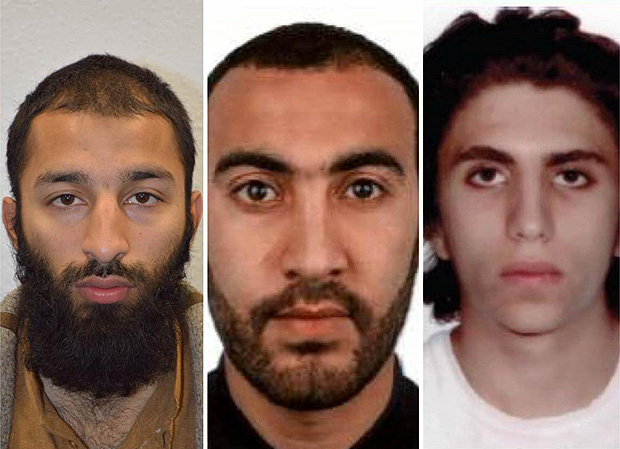 Italian national Youssef Zaghba, 22, identified by Italian and British law enforcement bodies as the third man shot dead by police officers during the attack on London Bridge and Borough Market is seen on right with the other two men named, Khuram Shazad Butt on left and Rachid Redouane, in an undated image handed out by the Metropolitan Police, June 6, 2017, Metropolitan Police Handout via REUTERS FOR EDITORIAL USE ONLY. NO RESALES. NO ARCHIVES THIS IMAGE HAS BEEN SUPPLIED BY A THIRD PARTY. IT IS DISTRIBUTED, EXACTLY AS RECEIVED BY REUTERS, AS A SERVICE TO CLIENTS ORG XMIT: LON251