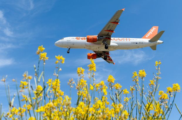 (FILES) This file photo taken on June 06, 2016 shows an airplane of the British lowcost airline Easyjet preparing to land at Barcelona airport. EasyJet's losses grew significantly in the first half due to the Brexit-fuelled slump in the pound and the later timing of Easter, the British low-cost airline said on May 16, 2017. / AFP PHOTO / Josep LAGO ORG XMIT: JL015
