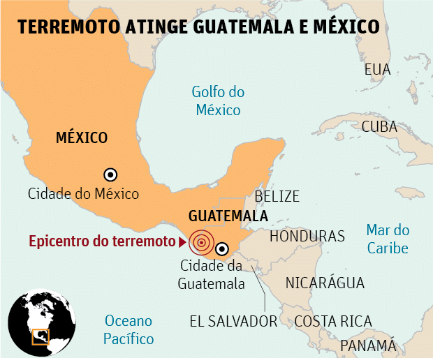 Terremoto atinge Guatemala e Mxico 