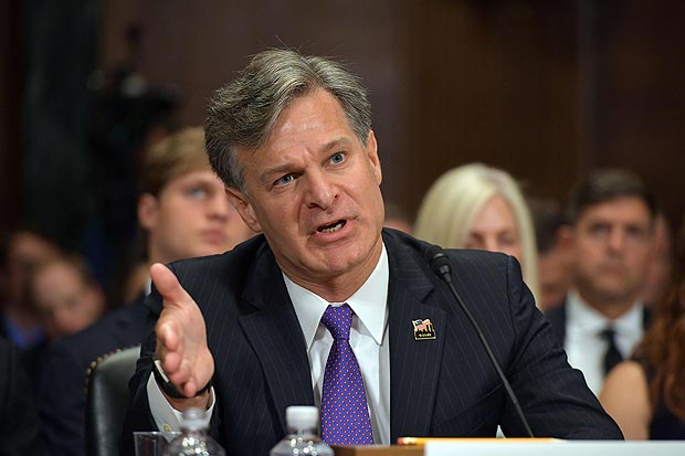 Christopher Wray testifies before the Senate Judiciary Committee on his nomination to be the director of the Federal Bureau of Investigation in the Dirksen Senate Office Building on Capitol Hill on July 12, 2017 in Washington,DC. / AFP PHOTO / Mandel NGAN