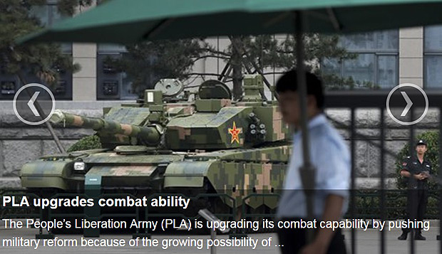Na manchete do chins 'Global Times', exrcito primora capacidade de combate por risco maior de conflito 