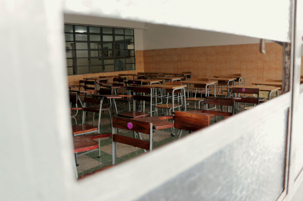 Sala de aula de escola pblica em Petare, na periferia de Caracas; Maduro antecipou frias para que escolas fossem locais de votao da Constituinte