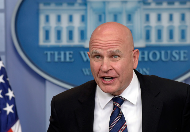 FILE - In this May 16, 2017 file photo, National Security Adviser H.R. McMaster speaks at the White House in Washington. McMaster says it is "impossible to overstate the danger" posed by North Korea.In an interview with MSNBC's Hugh Hewitt that aired Saturday, Aug. 5, 2017, McMaster said Trump has been "deeply briefed" on the strategy on North Korea. Tensions have mounted with Pyongyang's two recent successful tests of intercontinental ballistic missiles. (AP Photo/Susan Walsh, File) ORG XMIT: WX104