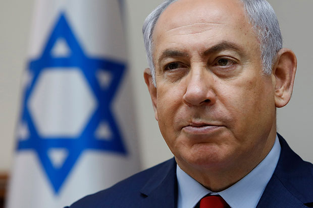 O premi israelense, Binyamin Netanyahu, durante reunio de seu gabinete 