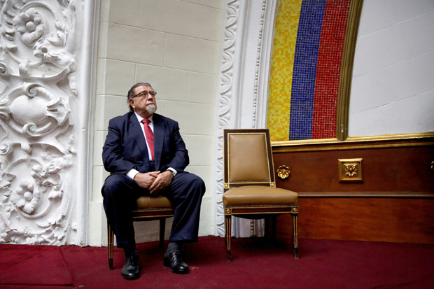 FILE PHOTO: Ruy Pereira, Brazil's Ambassador in Venezuela, attends a session at the National Assembly in Caracas, Venezuela, August 7, 2017. REUTERS/Carlos Garcia Rawlins/File Photo ORG XMIT: VEN04